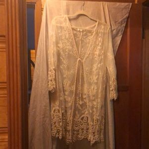 Lace Victorian jacket ivory color size large